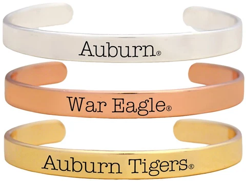Auburn Tigers War Eagle Tri Tone Bangle Bracelet Set Choose 1 or all 3 Cover