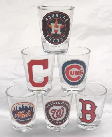 MLB 2 oz Shot Glass with Team Logo by The Memory Co. -Select- Team Below Cover