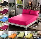 Full Fitted Flat Sheet Bed Sheets 100% Cotton Single Double King Super King Size