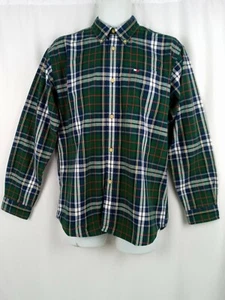 Tommy Hilfiger Mens Green Plaid Button up Shirt XL - Picture 1 of 5
