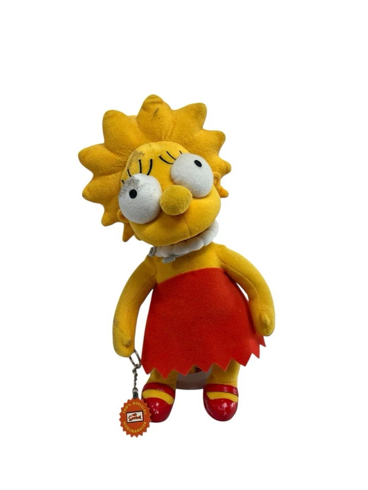 "Muñeca suave Lisa de Los Simpson 9"" de Applause 2003 mercancía 100 % oficial usada en excelente estado con soporte" Foto 1 de 4