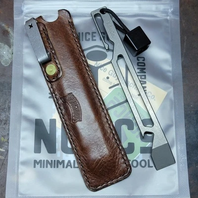 Nice Guy Machine Co Plain Jane Bar PJBv1 BNo1 Black Delrin BadGoods Leather Slip - Image 1 of 4