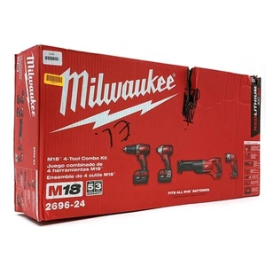 Milwaukee M18 4-Tool Cordless Combo Tool Kit 2696-24 - Picture 1 of 5