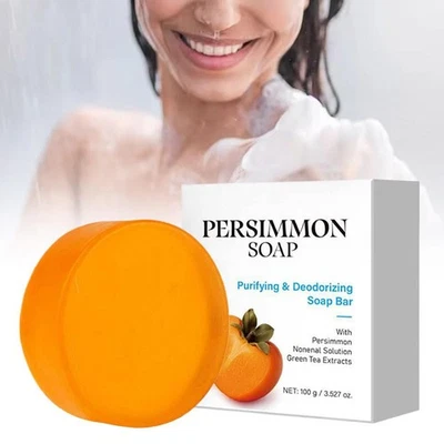Persimmon Deodorant Soap Remove Bad Body Odor Men & Women Deodorizing; Q39C - Image 1 of 4