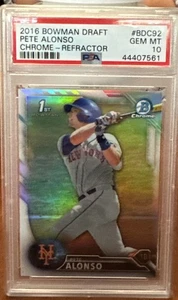 2016 Bowman Draft - Chrome Draft Picks Pete Alonso #BDC-92 Refractor (RC). PSA10 - Picture 1 of 2