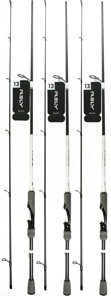 (LOT OF 3) 13 FISHING RELY BLACK RB2S67MH-2 6'7" MH 2 PIECE SPINNING ROD - Image 1 of 1