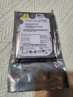 160GB SATA Western Digital WD1600BEVS-22RST0 5400RPM 8MB 2.5" Hard Drive New - Image 1 of 4