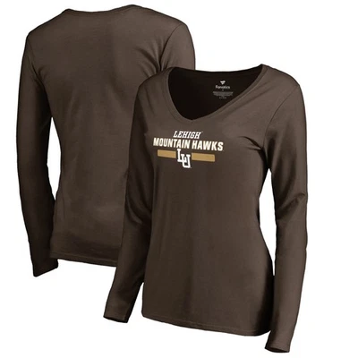 Women's Brown Lehigh Mountain Hawks Team Strong Long Sleeve Slim Fit T-Shirt - Image 1 of 3