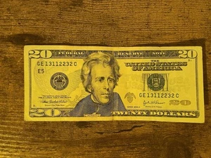 $20 Bill Unique Serial Number Rare Fancy Collectible - Picture 1 of 2