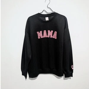 "MAMA" Black & Pink Women's Crewneck Sweatshirt Size XXL - Picture 1 of 7
