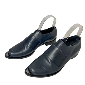 & Other Stories Metal Leather Derby Shoes Navy Cutout Made in Italy 38 US 7 - Picture 1 of 12