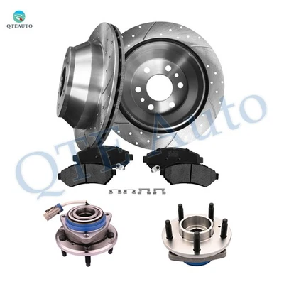 F 303 Drilled Brake Rotors-Hub-Pad For 1998-2002 Cadillac Eldorado ESC D818 7693 - Image 1 of 4