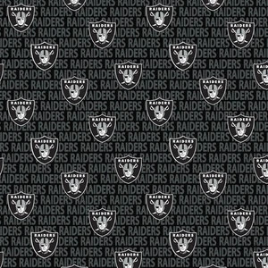 17"L x 60"W NFL Oakland Raiders Logo Multi Black Cotton Fabric Half Yard 14498 - Picture 1 of 1