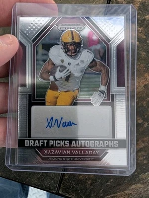 2023 Prizm Draft Picks Xazavian Valladay Arizona State Auto Card #DPA-XAV - Image 1 of 2