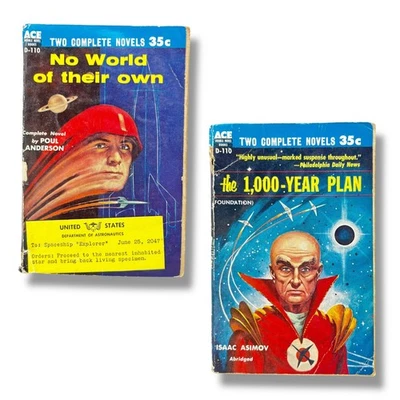 No World of Their Own (Anderson) The 1000 Year Plan (Asimov) ACE Dbl Sci Fi D-11 - Image 1 of 4