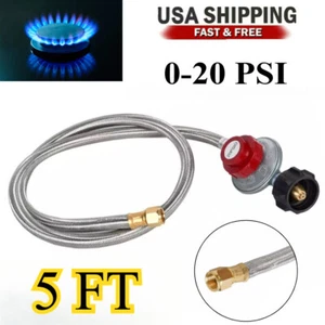 Manguera reguladora de propano ajustable de 5 pies GLP alta presión 0-20 PSI para parrilla de gas - Imagen 1 de 4