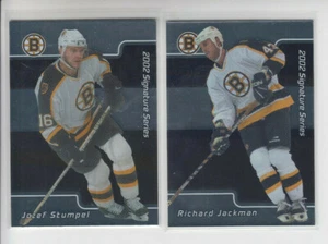 01/02 BAP Signature Series Boston Bruins 2 Cards - Jozef Stumpel Richard Jackman - Picture 1 of 2