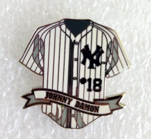 MLB NEW YORK YANKEES~JOHNNY DAMON #18 Jersey RETIRED PIN~FREE SHIPPING! - Picture 1 of 5