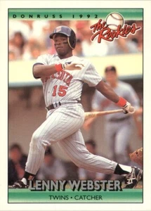 1992 Donruss The Rookies Lenny Webster RC Minnesota Twins #124 Baseball Card - Picture 1 of 2