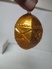 Vintage Germany Glass Christmas Ornament - 18 Sided Geometric in Gold