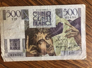 82650 FRANCE 500 FRANCS 066882650 CHATEAUBRIAND C.6-9-1945C T.27 - Photo 1/7