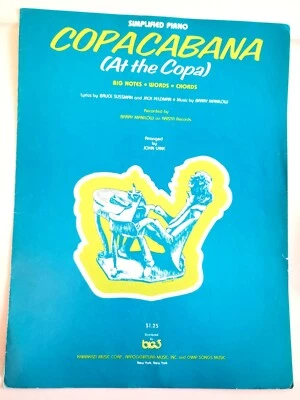 Copacabana. Partituras.  1978.  Piano. Acordes, voz Foto 1 de 4