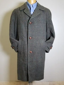 Chaqueta Abrigo Polo 40S Vintage Harris Tweed Colorido Cuadros Raglán Top Donegal  - Imagen 1 de 10