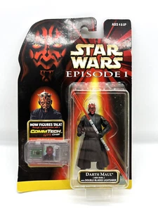 Figura de acción Star Wars Episodio 1 Darth Maul 1998 Hasbro con chip CommTech nueva en paquete - Imagen 1 de 3