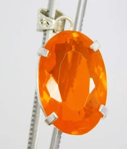 56.85 Ct Natural Opal Orange Fire 925 Solid Silver PENDANT Loose Gemstone - Picture 1 of 8