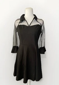 Allegra K Collared black dress Size Small Sheer Top * New With Tags * - Picture 1 of 3