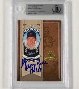 George Kell "HOF 83" signed Diamond Kings Autogramm Detroit Tigers Karte BAS BGS - Bild 1 von 1