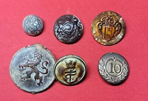 Lote militar británico vintage/antiguo 6 botones, azul marino, león, escudo, 14,5 g - Imagen 1 de 3