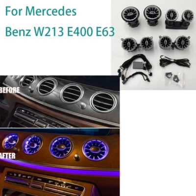 For Mercedes Benz W213 E400 E63 AMG 64 Color LED AC Air Vent Ambient Light Set — 第 1/4 张图片