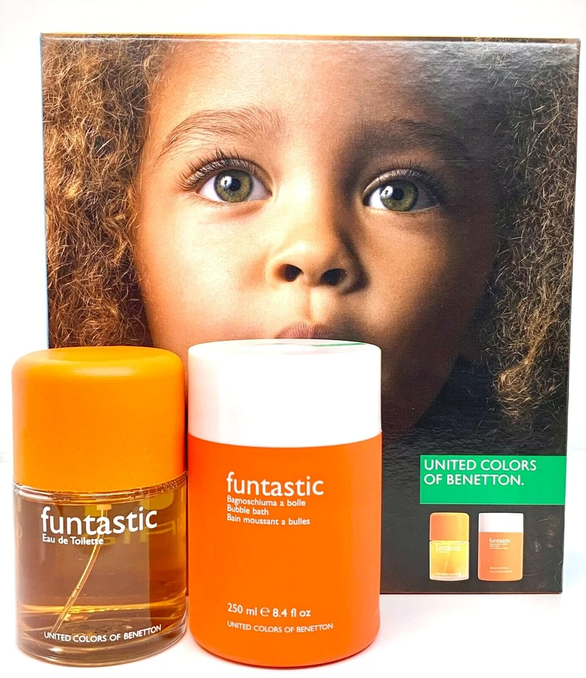 BENETTON FUNTASTIC 2 PIEZAS SET DE REGALO PARA NIÑA EDT SPRAY 3.3 OZ, BAÑO DE BURBUJAS 8.4 OZ Foto 1 de 4
