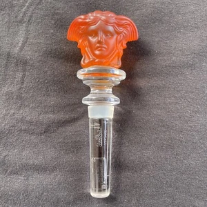 Versace Rosenthal Crystal Austria Medusa Amber Orange Wine Bottle Stopper - Picture 1 of 2