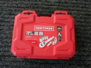 New Craftsman 1/4 in. drive SAE 6 Point Socket and Ratchet Set 11 pc #CMMT34860 - Picture 1 of 4