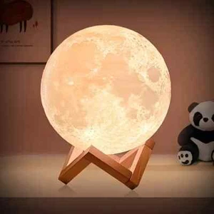 Moon Night Light Lamp Changing Colors Moon Light LED  W/ Stand & Remote Control - Picture 1 of 5