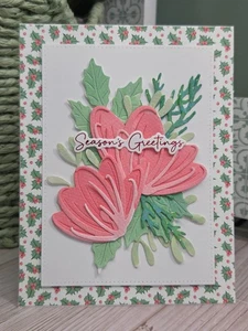 Handarbeit Weihnachtskarte Andenken ocbrandy Aquarell Blumen - Bild 1 von 2