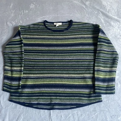 Seasalt Cornwall Fruity Jumper II Women's 16 Green Blue Wool Striped Pullover - Image 1 of 4