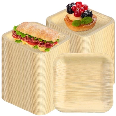 200 Pieces Christmas Bamboo Plates Made from Palm Leaf 4 Inch Christmas Platt... - Image 1 of 4