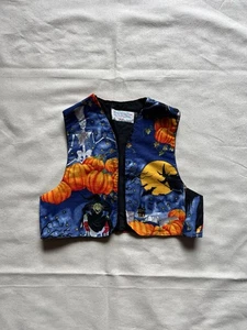 Vintage kids Small Halloween Vest pumpkins bats Witch Ghost Moon Handmade - Picture 1 of 5