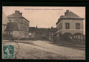 CPA Argueil, La Mairie et la Place du Marche - Photo 1/2