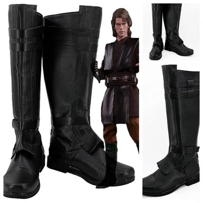Star Wars Anakin Skywalker cosplay Shoes Force Knight roleplay PU Long Boots - Image 1 of 4