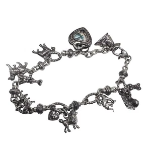 Vintage Brighton silberfarben Hunderasse Bettelarmband Herz I Love My Dog Welpe - Bild 1 von 17