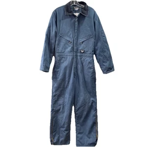 Walls Blizzard Pruf Insulated Coveralls Mens M Regular Blue Zip Leg Heavyweight - Picture 1 of 20