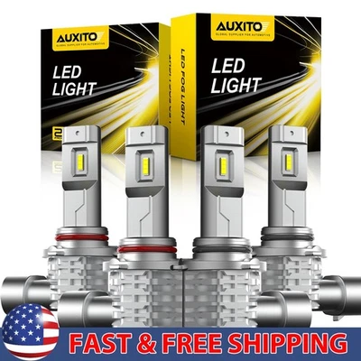 Kit de faros LED AUXITO 9005 9006 Combo bombillas haz alto bajo súper blanco brillante Foto 1 de 4