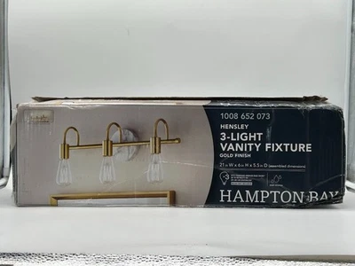 Hensley 21 pulgadas Lámpara de tocador de baño de 3 luces de oro y mármol sintético Foto 1 de 4