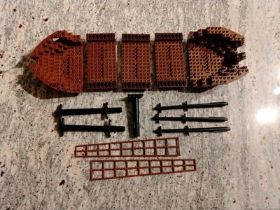 Lego Brown Boat Hull 5 Pieces Pirates Barracuda 6285  2560(3) 2559(1) 2557(1) - Image 1 of 4