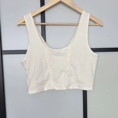 Double Zero Crop Top Size LARGE Cream Coquette Romantic Y2K style Grunge Fairy - Image 1 of 4