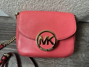 MICHAEL KORS Fulton MK Flap Shoulder Bag Small Crossbody Rose Leder - Bild 1 von 6